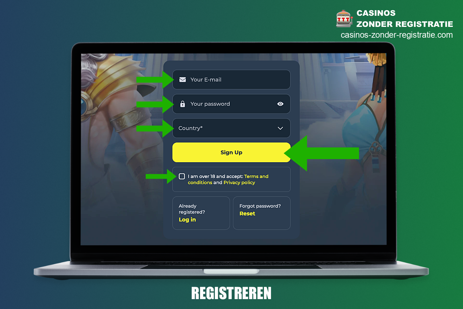 Om te spelen bij casino's met snelle uitbetalingen - moet je je registreren door een persoonlijke account aan te maken