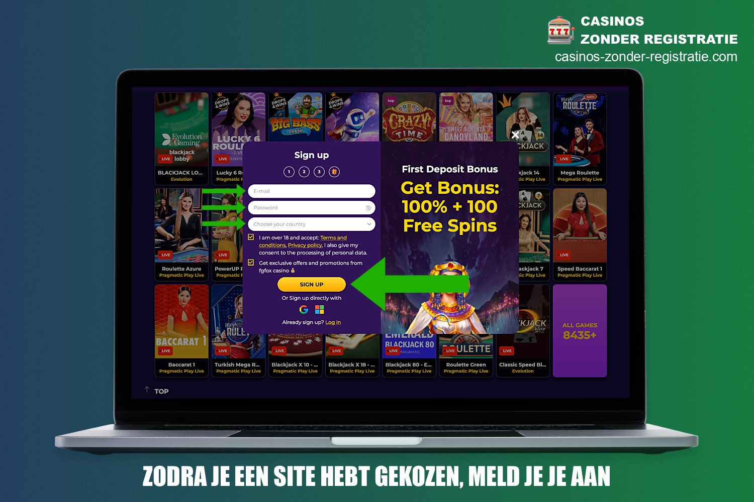 Voor het gokken bij online casino's vanaf 1 euro - registreer door een persoonlijke account aan te maken