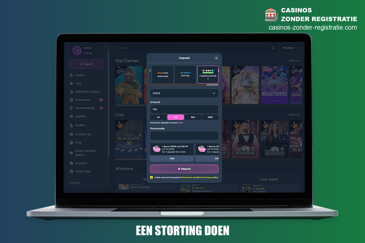 Om bij een buitenlands casino voor echt geld te spelen - moet je een storting doen op je account door een van de beschikbare stortingsmethodes te kiezen