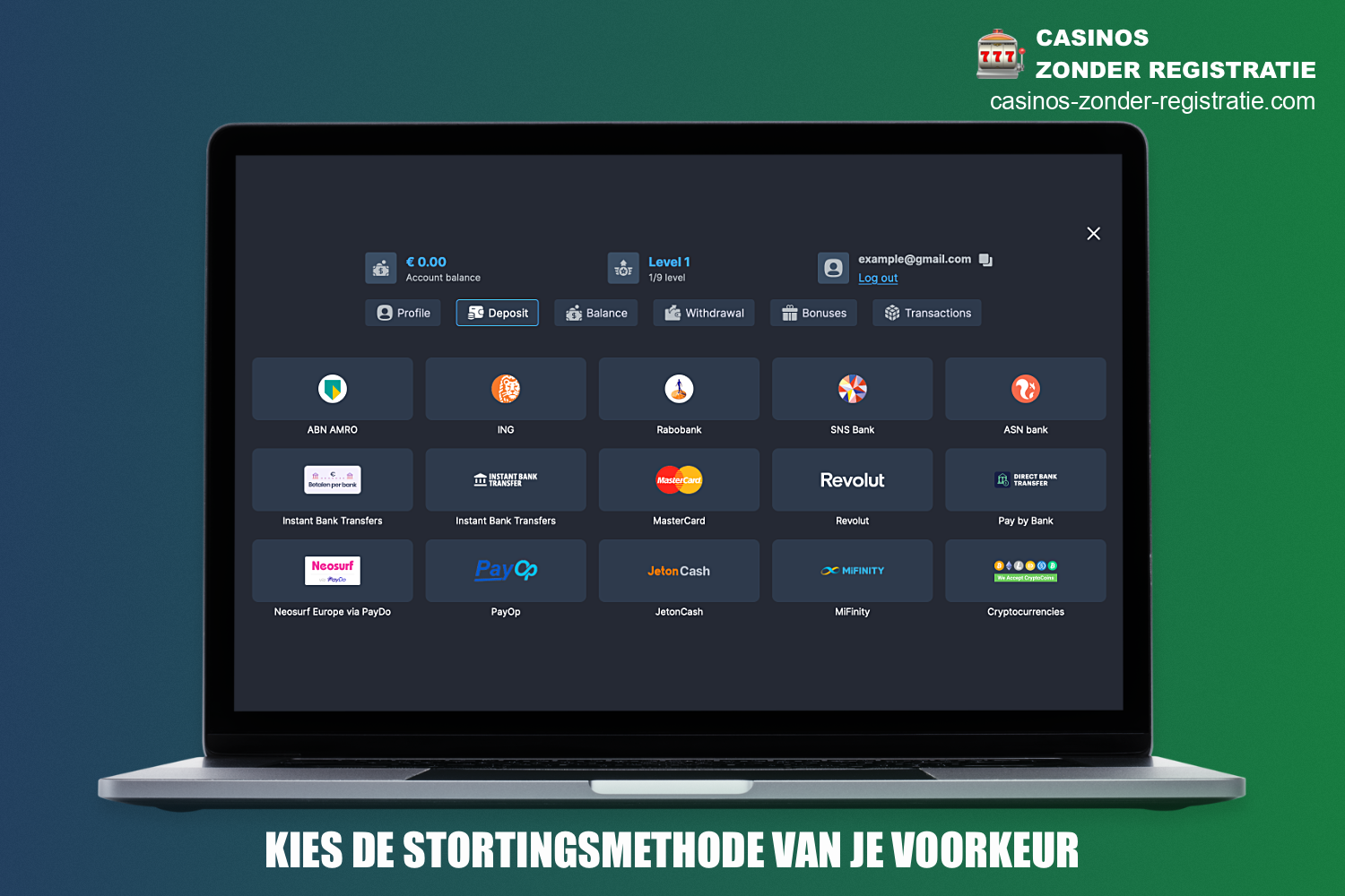 Bij casino's met een minimale storting vanaf 5 euro kun je herladen met een van de voorgestelde betaalmethoden