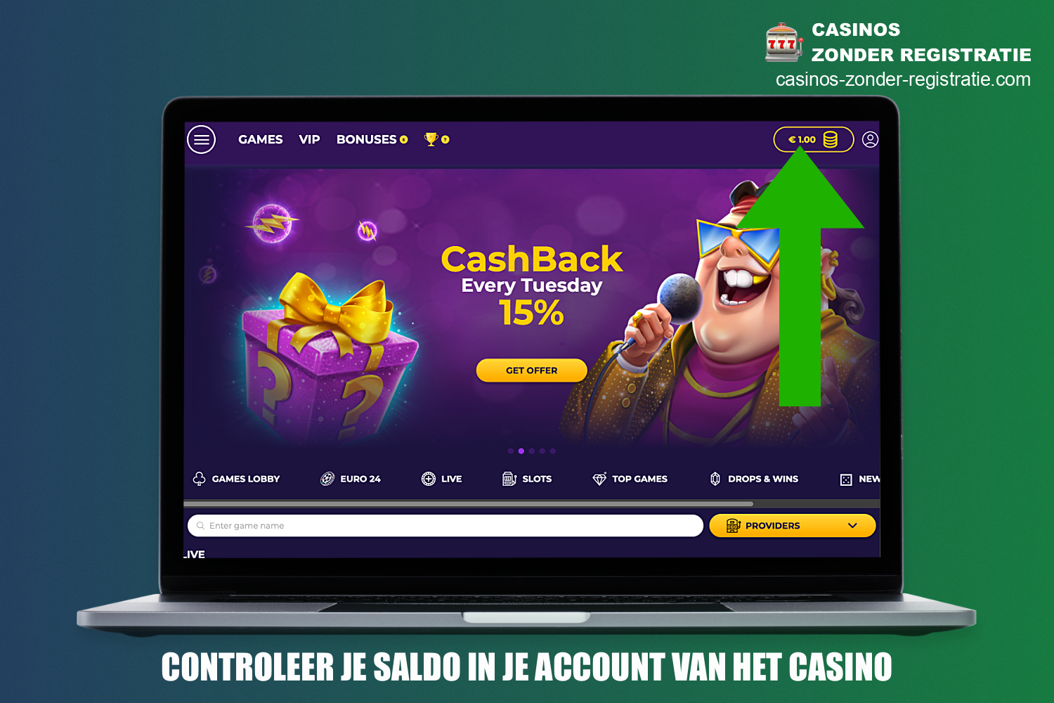 Na het maken van een casino storting van €1 of meer, zal je account saldo veranderen naar het bedrag dat je hebt gestort in de vorige stappen en kun je beginnen met spelen voor echt geld