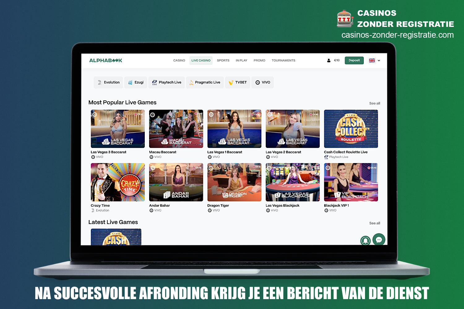 Na een storting bij het casino via Afterpay, zal het geld op de account van de gebruiker verschijnen