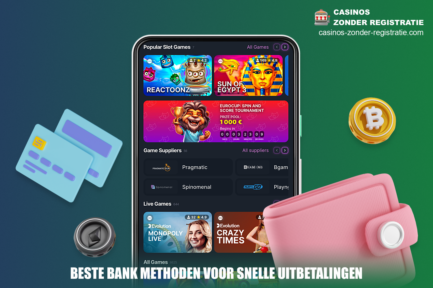 Online casino's met snelle uitbetalingen bieden hun gebruikers verschillende opnamemogelijkheden, waaronder: bankoverschrijving, e-wallets, cryptocurrency en andere