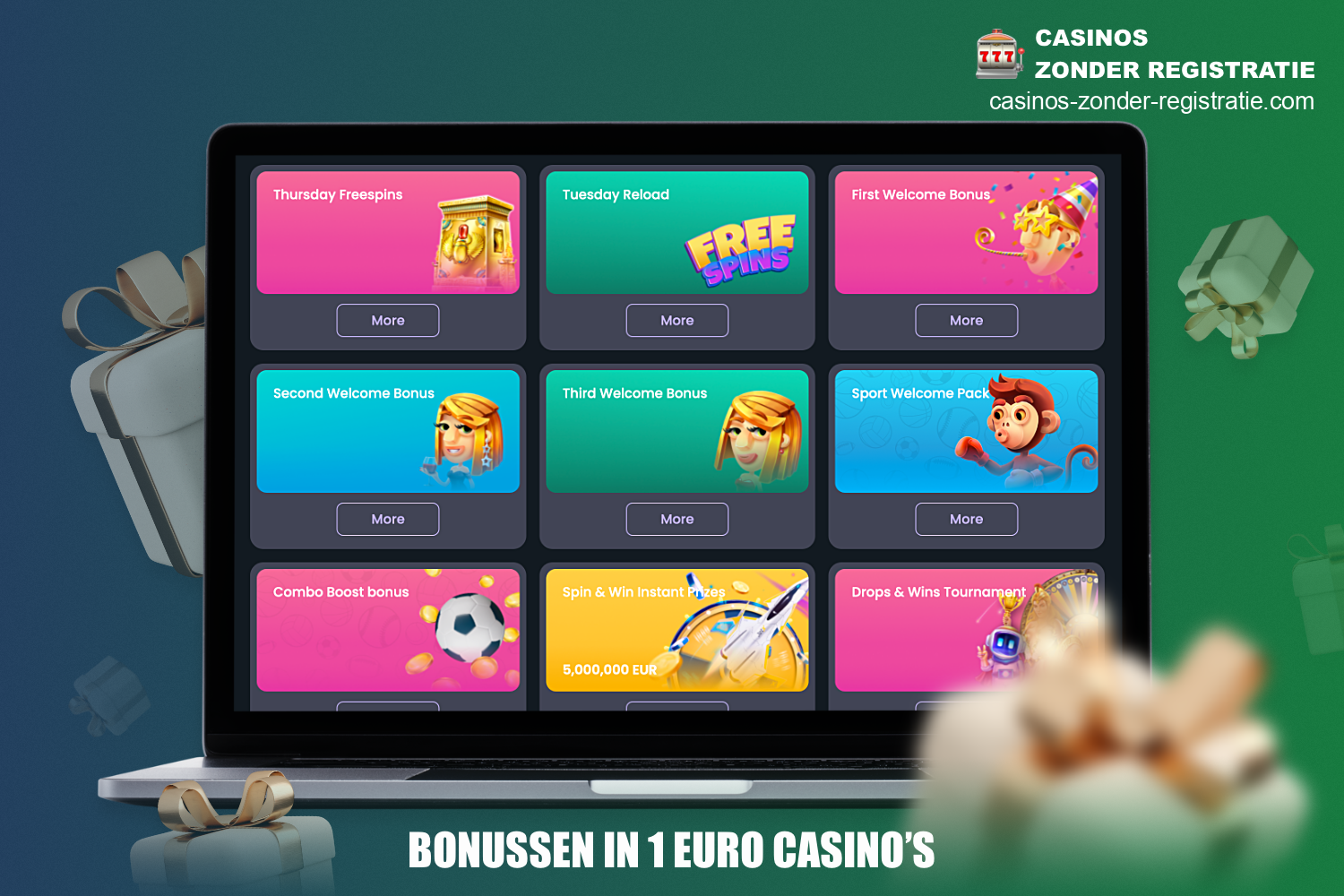 Bij online casino's met een storting van €1 of meer zijn er verschillende bonussen en promoties beschikbaar voor gebruikers