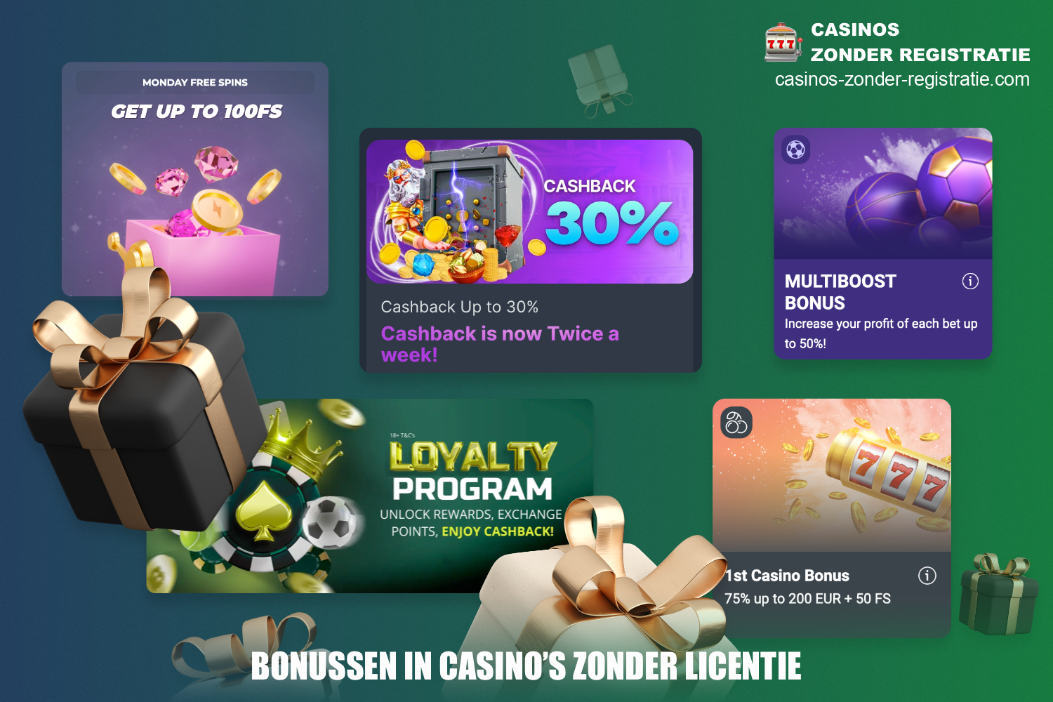 In online casino's zonder staatslicentie hebben gebruikers toegang tot verschillende bonussen, meestal zijn deze een orde van grootte hoger dan wat wordt aangeboden door casino's met een licentie