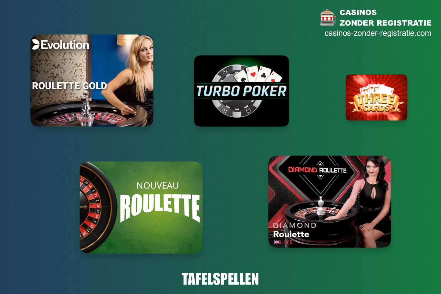 Er zijn honderden tafelspellen beschikbaar voor alle geregistreerde gebruikers bij online casino's met een storting vanaf 5 euro