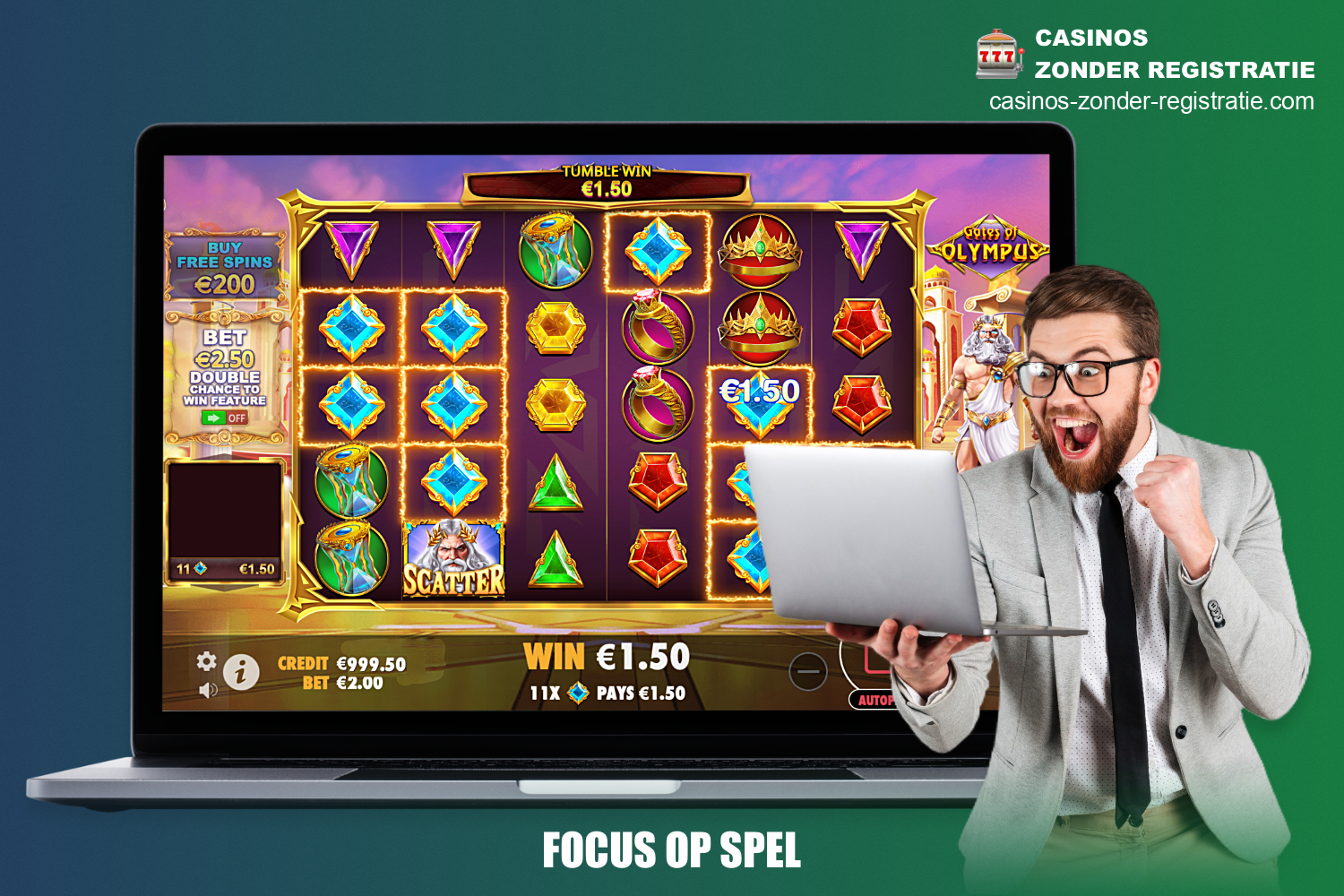 Bij een casino zonder registratie hoeven gebruikers geen tijd te verspillen aan het invullen van verschillende formulieren, in plaats daarvan kunnen ze meteen beginnen met spelen