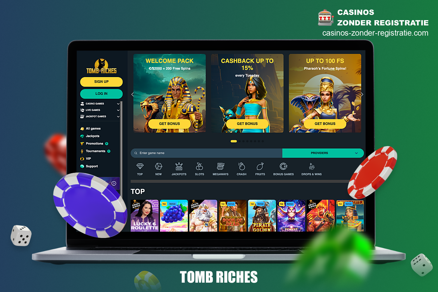 Tomb Riches casino zonder Cruks is enorm populair, niet alleen vanwege de enorme collectie spellen, maar ook beroemd vanwege de bonussen