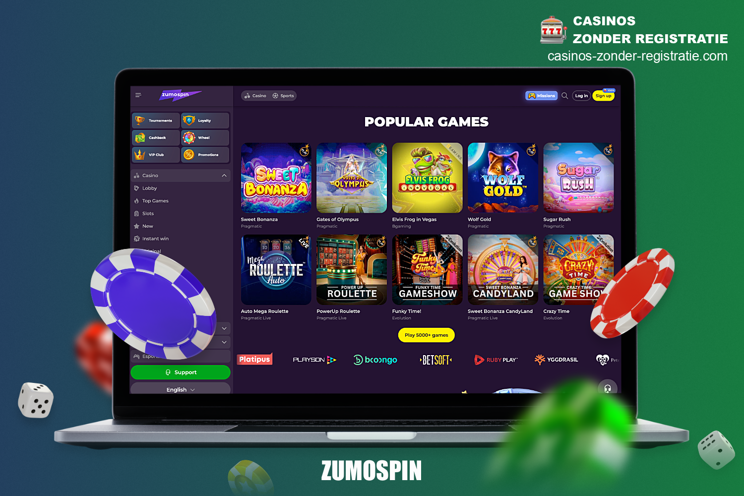 ZumoSpin online casino zonder Cruks bevat een enorme collectie van een grote verscheidenheid aan spellen