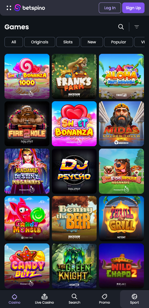 Betspino online casino heeft een enorme collectie gelicentieerde online spellen van topaanbieders