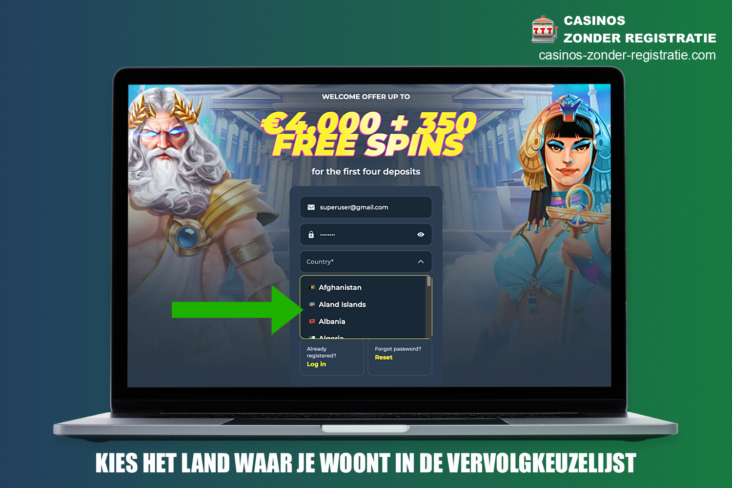 Voor het gemak in de toekomst, tijdens de registratie bij VoltSlot Casino, moet u uw land van verblijf opgeven