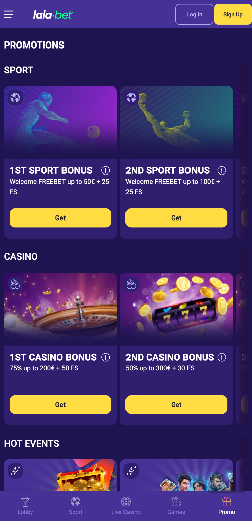 De Lalabet app biedt gebruikers verschillende bonussen voor zowel casinospellen als sportweddenschappen