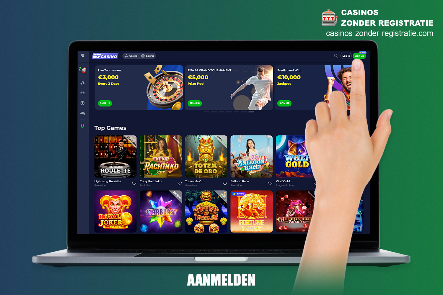 Registreren bij B7 Casino geeft je toegang tot alle functies van het platform