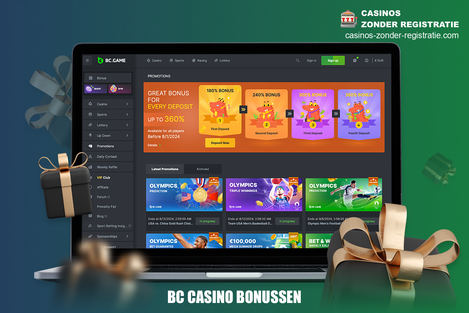 BC Game online casino biedt zijn klanten veel verschillende bonussen die kunnen worden gebruikt voor zowel sportweddenschappen als casinospellen