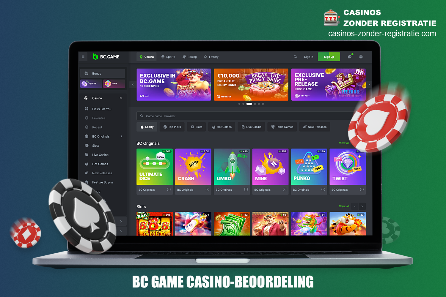 BC Game online casino is een moderne website waar gebruikers van over de hele wereld online spellen voor echt geld kunnen spelen en kunnen wedden op populaire sporten