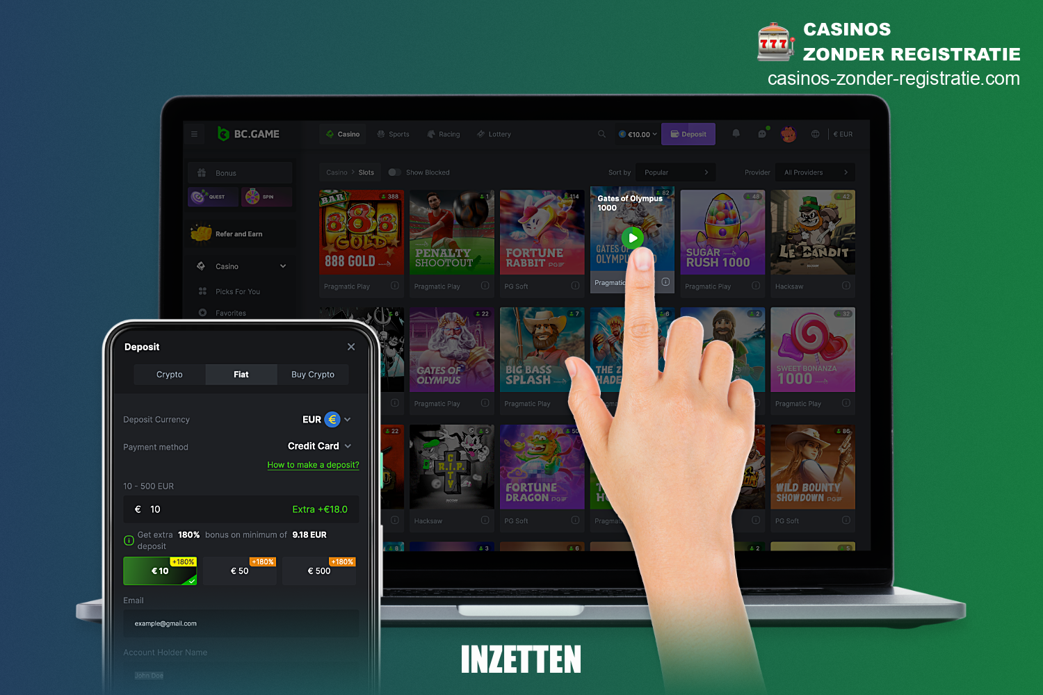 Om te beginnen met spelen bij BC Game casino moet je een account aanmaken, een storting doen en een spel kiezen dat je interesseert