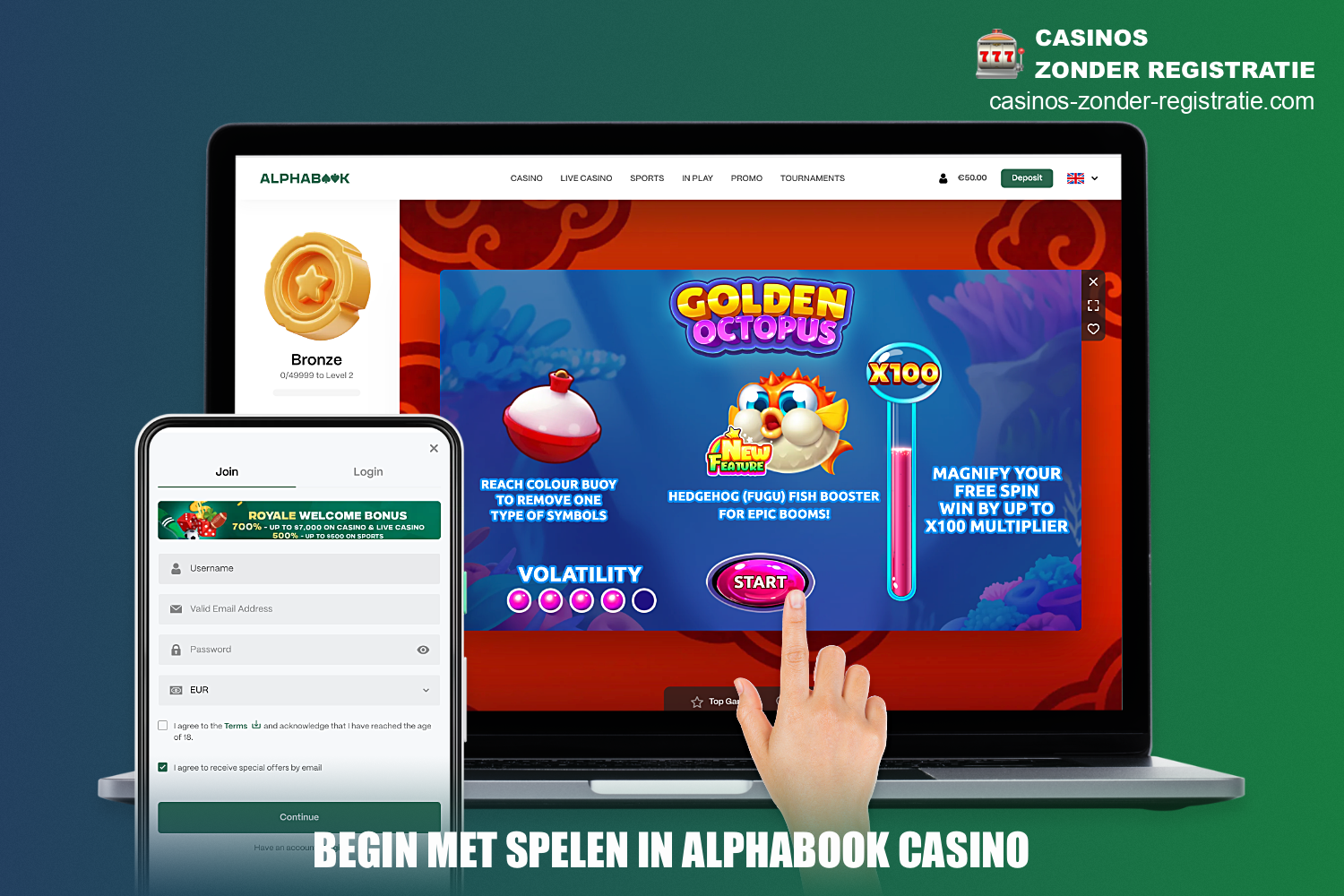 Om te beginnen met spelen bij Alphabook Casino moet je aan een paar eenvoudige voorwaarden voldoen