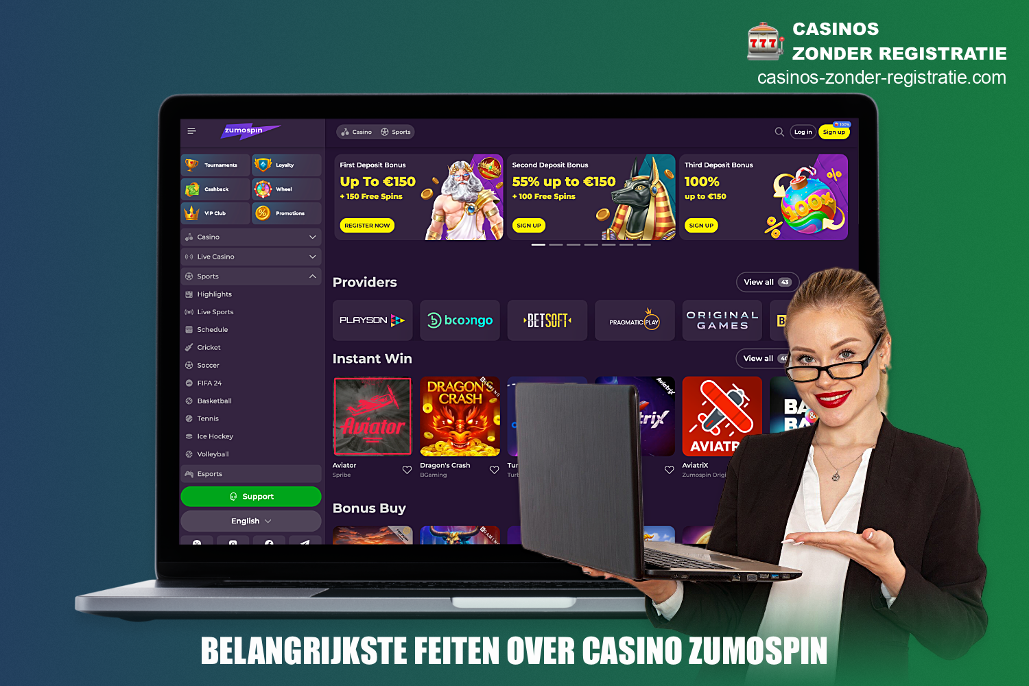 ZumoSpin online casino heeft een aantal kenmerken waardoor het zich onderscheidt van zijn concurrenten