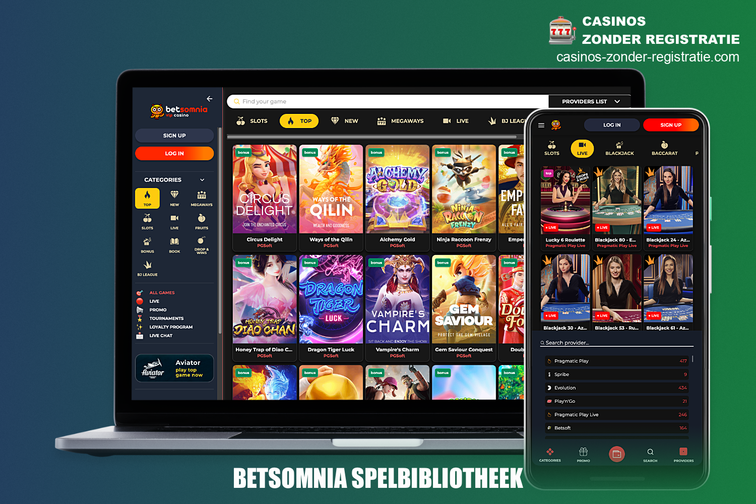 De uitgebreide bibliotheek met online spellen bij Betsomnia Casino zal zelfs de meest veeleisende spelers plezieren