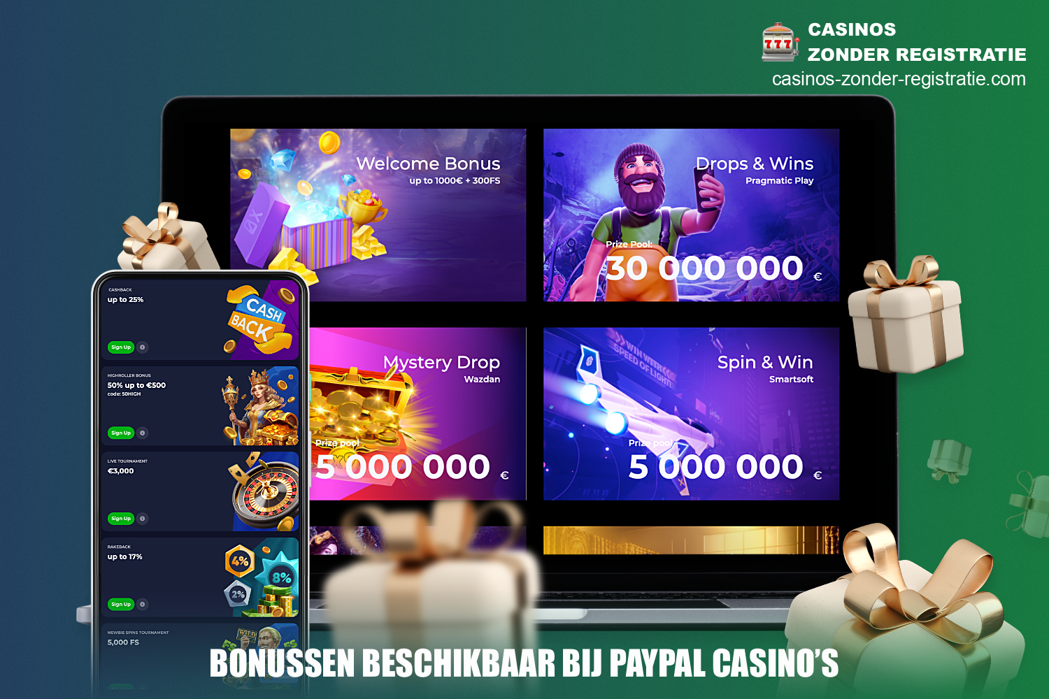 Online casino's met PayPal-betaling bieden hun gebruikers verschillende bonussen en promoties die kunnen worden toegepast op casinospellen