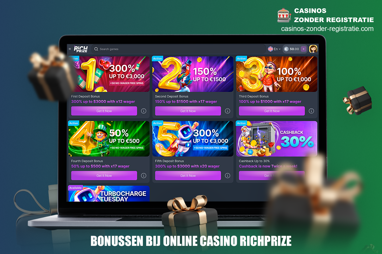 RichPrize online casino biedt zijn klanten verschillende promotiemogelijkheden en aangename bonussen