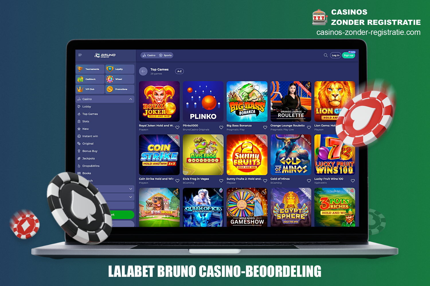 De Bruno Casino website biedt geregistreerde gebruikers duizenden online spellen, royale bonussen, sportweddenschappen en vele andere gokactiviteiten