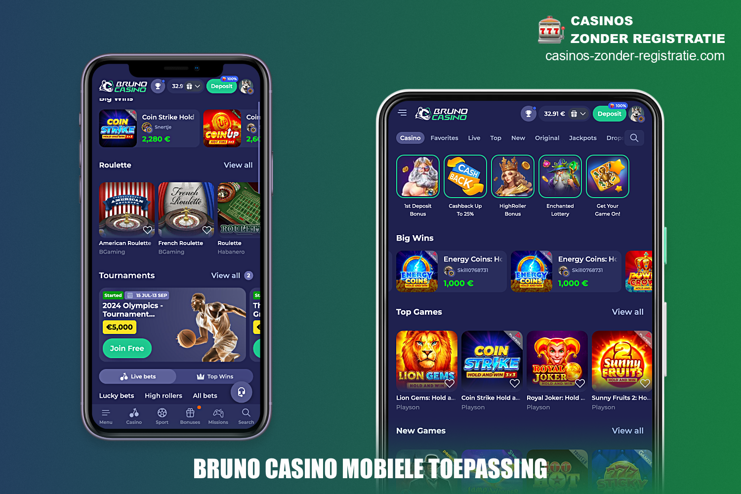 Mobiele gebruikers van Bruno Casino kunnen comfortabel wedden en online games spelen direct vanaf hun smartphone