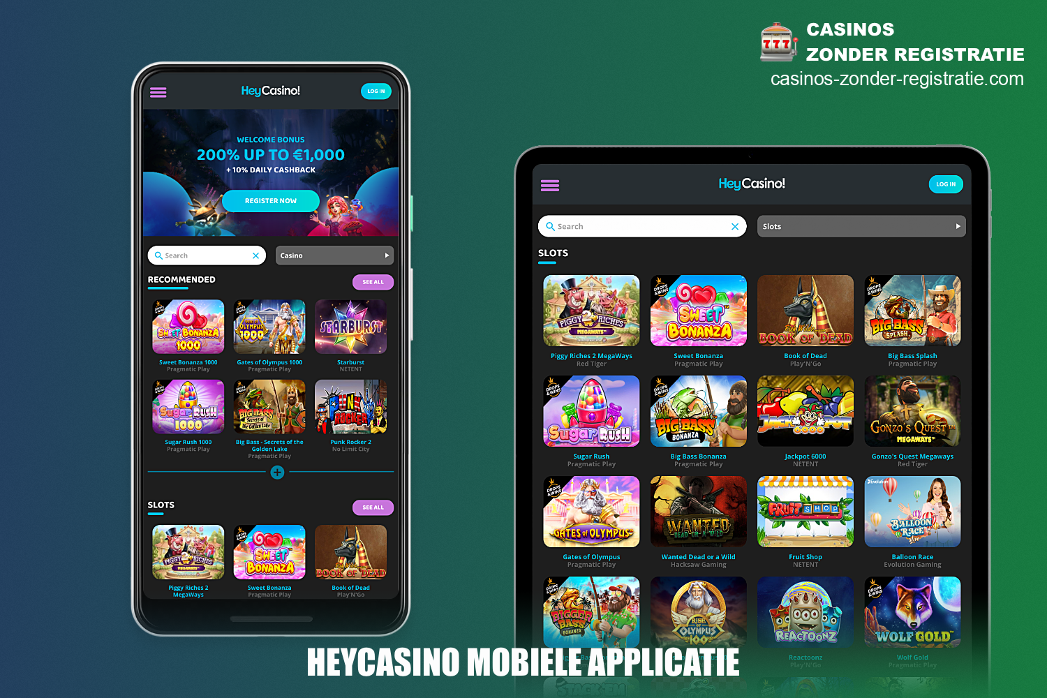 HeyCasino mobiel casino is beschikbaar voor alle Android en iPhone gebruikers