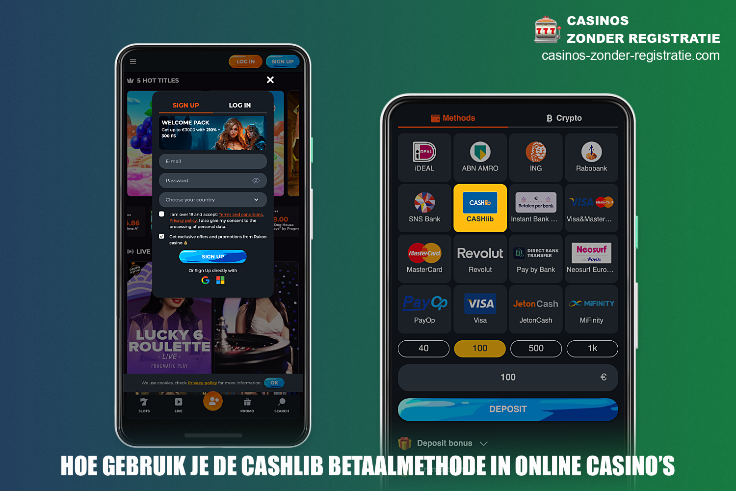 Om Cashlib te gebruiken in online casino's - moet je een paar eenvoudige stappen volgen