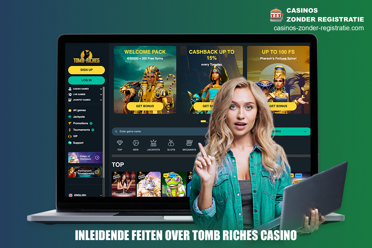 Tomb Riches Casino trekt zijn gebruikers aan met een Egyptisch thema, een enorme bibliotheek met spannende spellen en royale bonussen