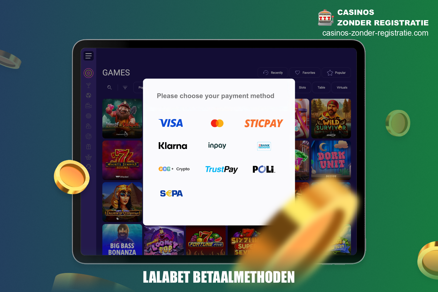 Voor het gemak van de gebruikers heeft Lalabet Casino verschillende betalingsopties die kunnen worden gebruikt voor zowel stortingen als opnames