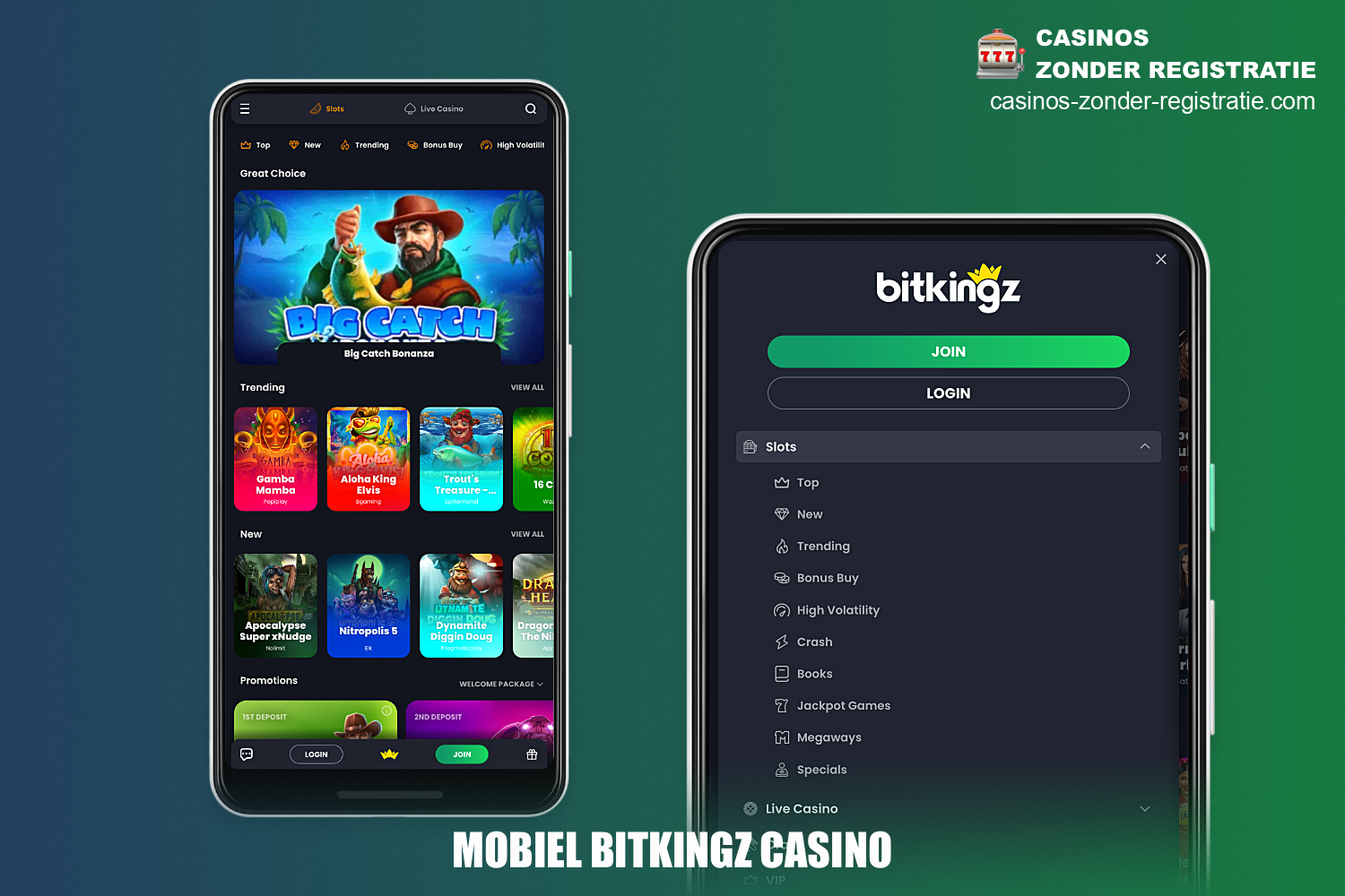 Spelers die graag comfortabel spelen vanaf hun smartphone kunnen terecht bij BitKingz mobiel casino, omdat de site perfect is aangepast voor kleine schermen