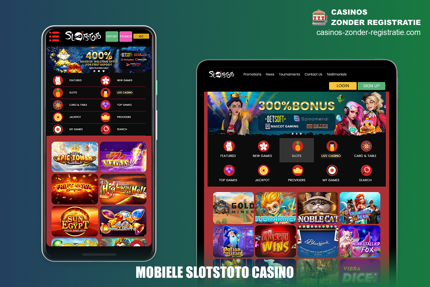 Mobiele gebruikers van SlotsToto online casino kunnen comfortabel spelen op hun Android en iPhones