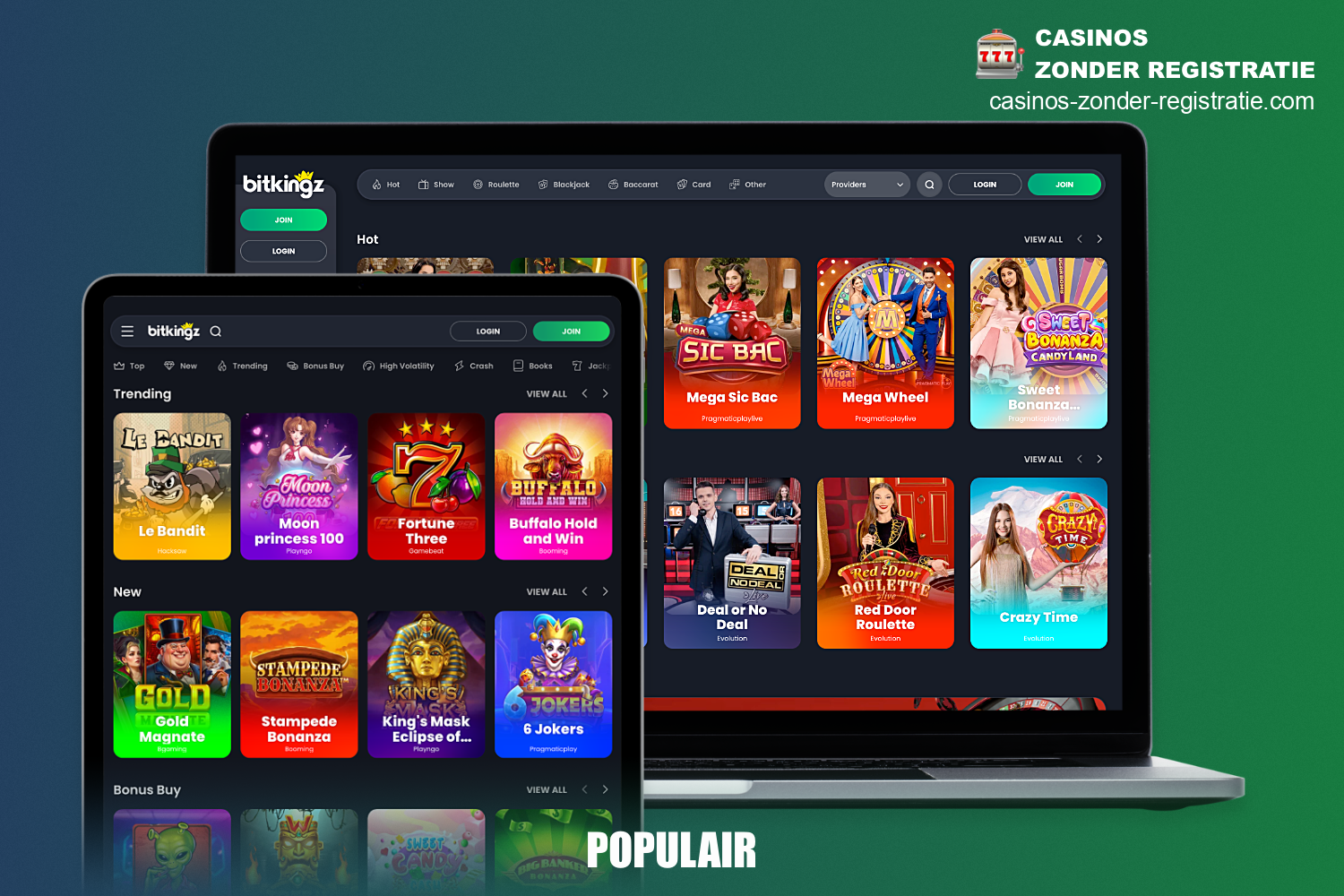 BitKingz Casino biedt een grote verscheidenheid aan spellen, die voor het gemak zijn onderverdeeld in verschillende categorieën