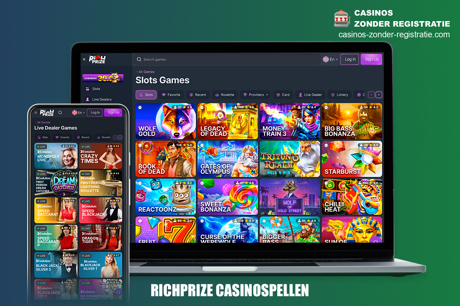 Bij RichPrize Casino hebben gebruikers toegang tot duizenden verschillende online spellen