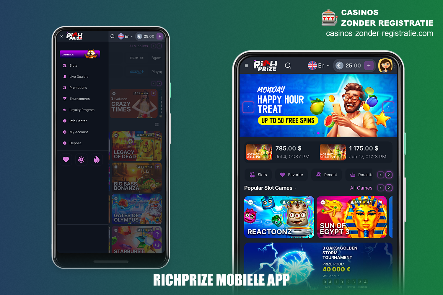 Met de mobiele app van RichPrize kun je comfortabel casinospellen spelen op Android- en iOS-apparaten