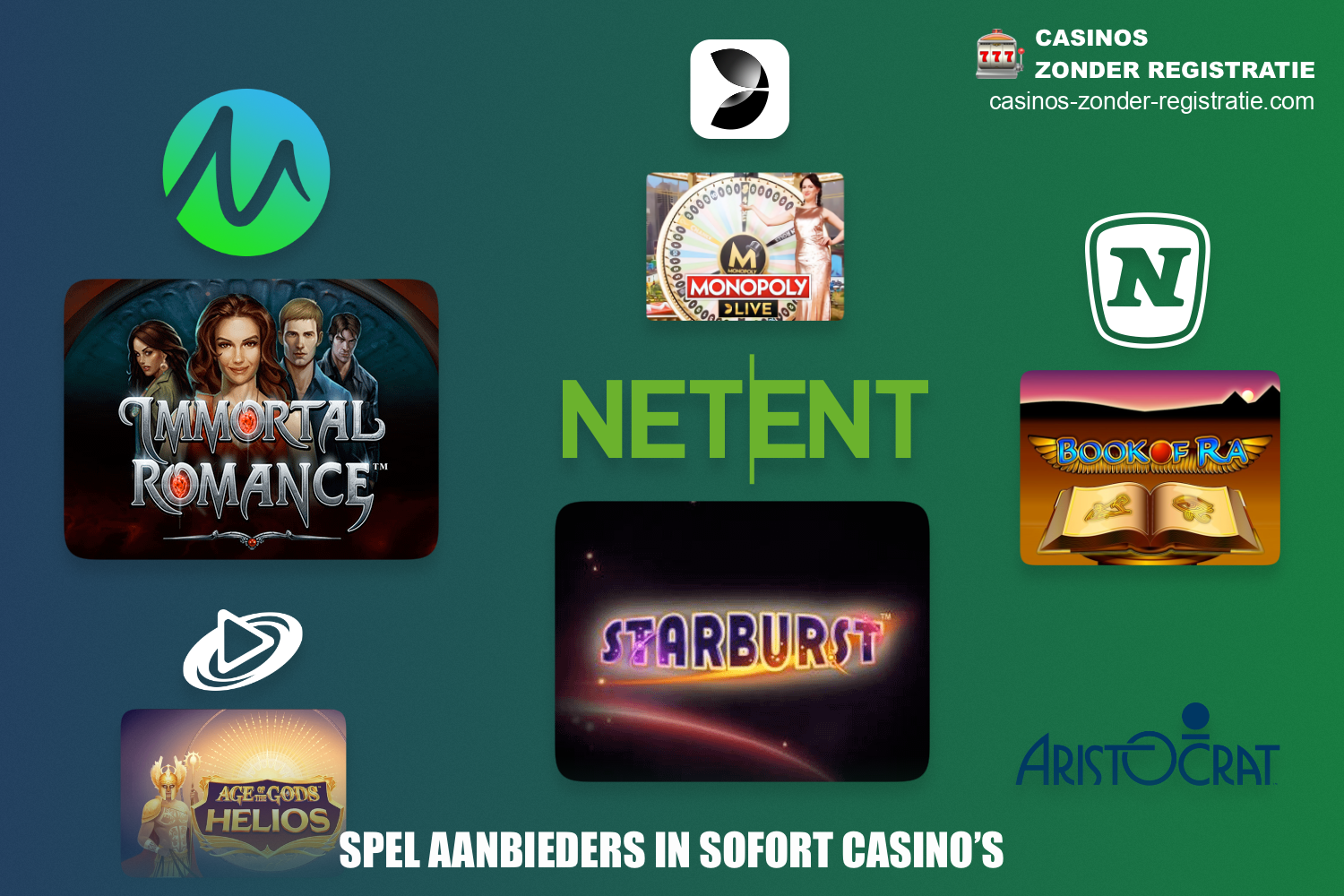 Sofort online casino beschikt over wereldberoemde ontwikkelaars van populaire spellen