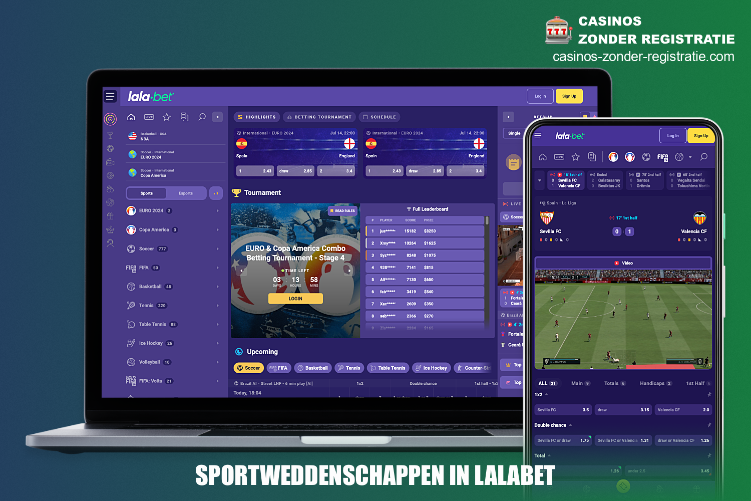 Naast online casino is LalaBet ook een plek waar gebruikers kunnen wedden op een verscheidenheid aan sporten