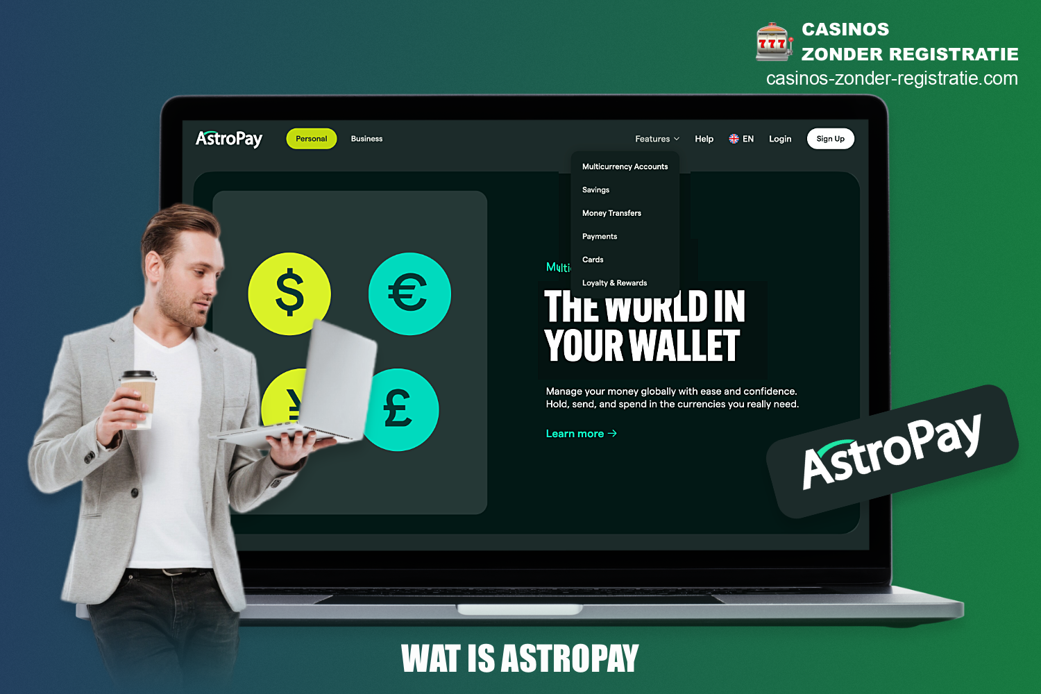 AstroPay - is een relatief jonge betaalservice die vooral populair is bij online casino's