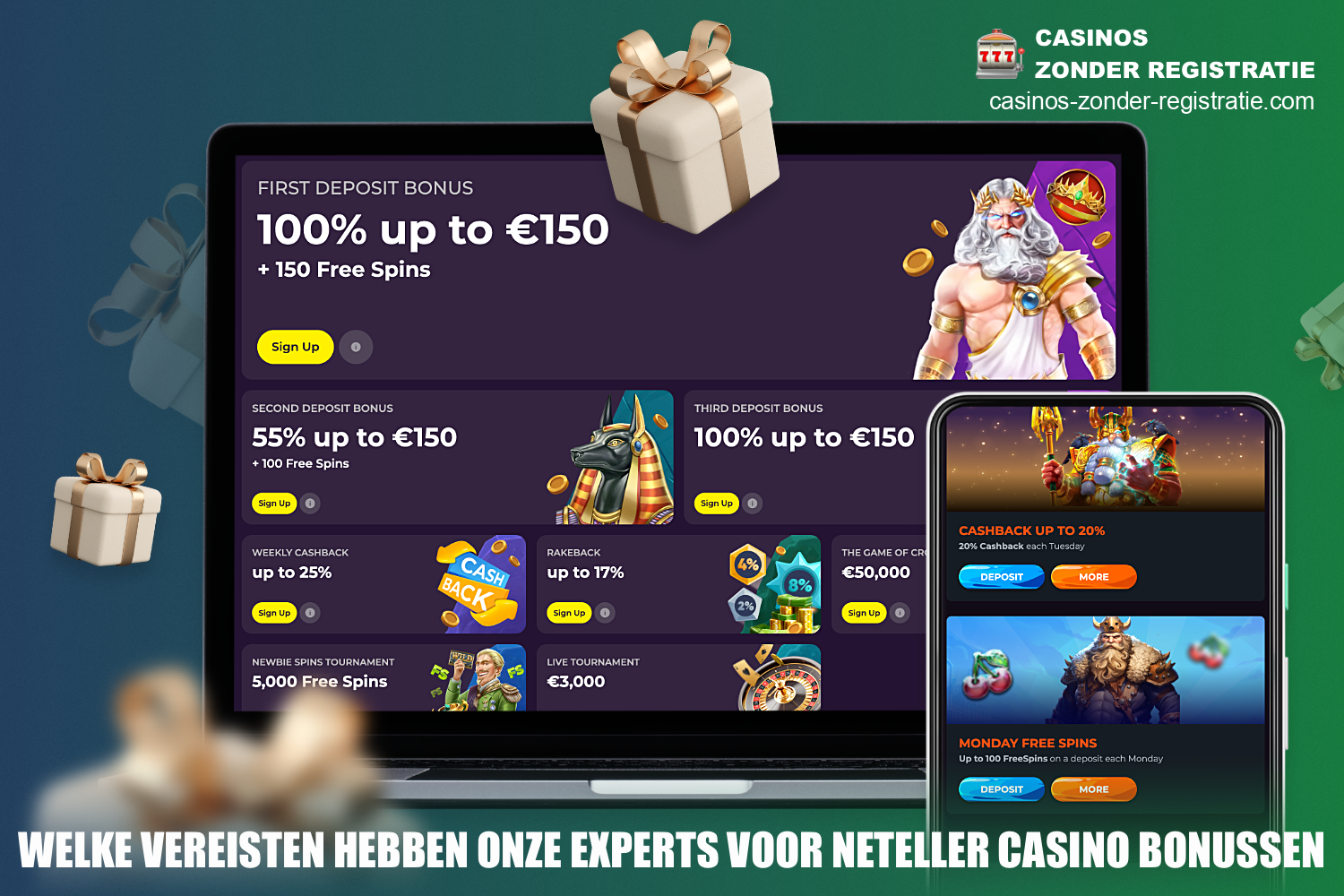 Er zijn verschillende bonussen beschikbaar voor online casino gebruikers met Neteller, die zowel door nieuwe als huidige online casino klanten gebruikt kunnen worden