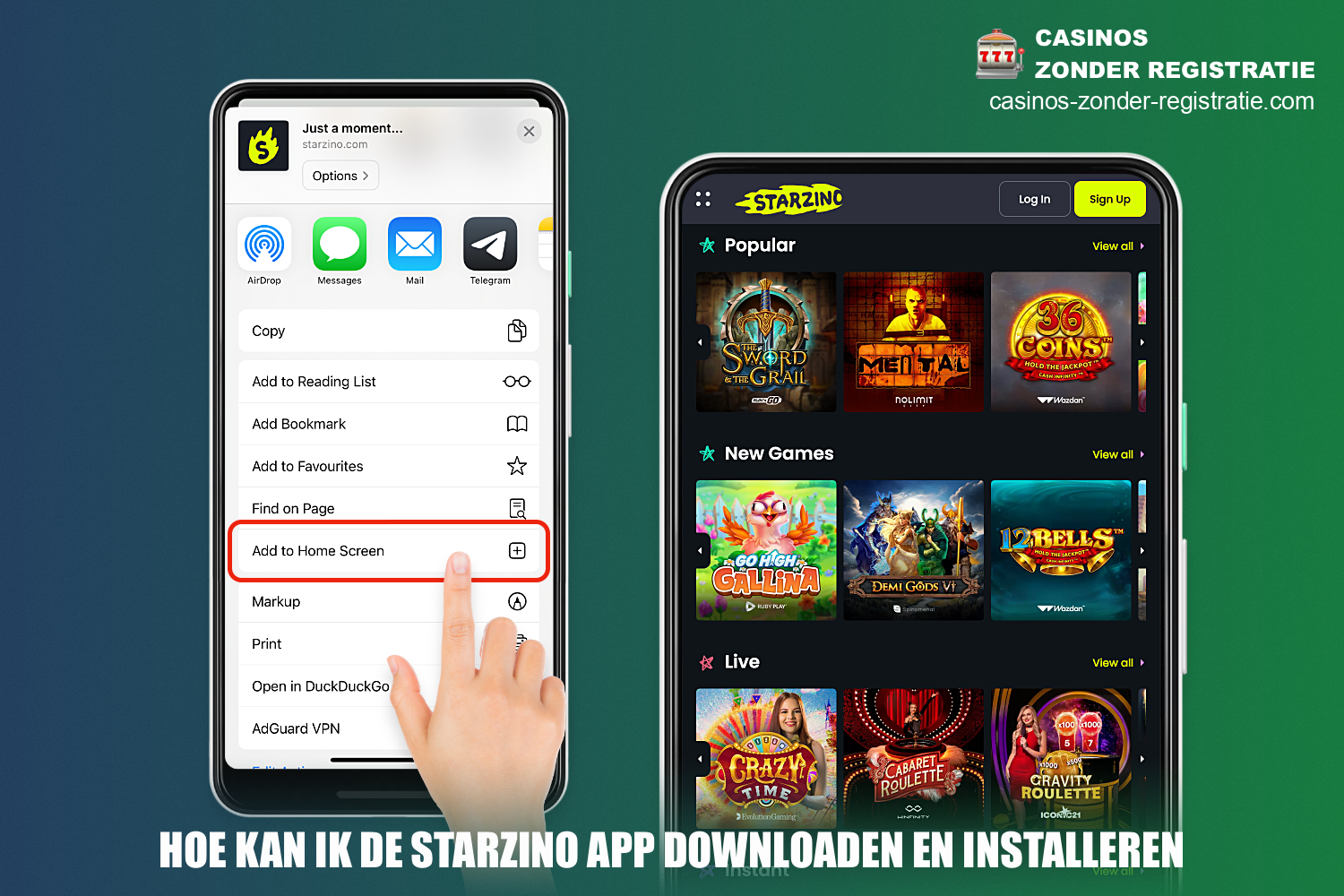 Om de Starzino mobiele app te installeren moet je een paar eenvoudige stappen volgen